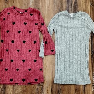 SHEIN Red and Gray Casual Knit Dress